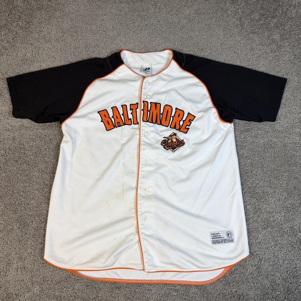 VTG Baltimore Orioles Jersey Mens XL White MLB Baseball Dynasty Made In Taiwan
